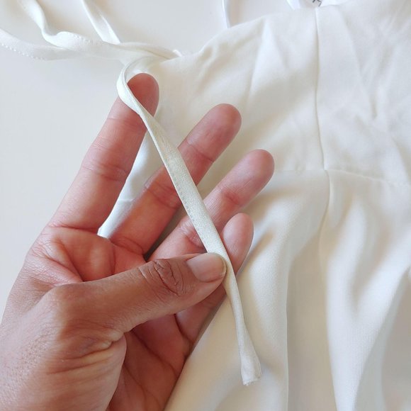 NEW Lulus Play On Curves Backless Strappy Mini Ivory Dress SMALL Scallop - Picture 7 of 8